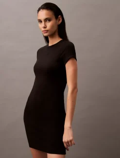 Calvin Klein T-Shirt-Kleid aus weicher Stretch-Baumwolle^Damen Kleider & Röcke