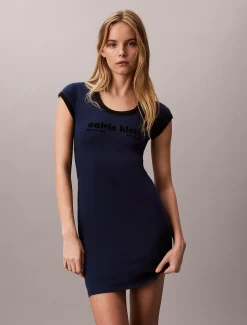 Calvin Klein T-Shirt-Kleid mit Logo^Damen Kleider & Röcke|T-shirts & Tops