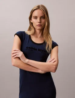 Calvin Klein T-Shirt-Kleid mit Logo^Damen Kleider & Röcke|T-shirts & Tops