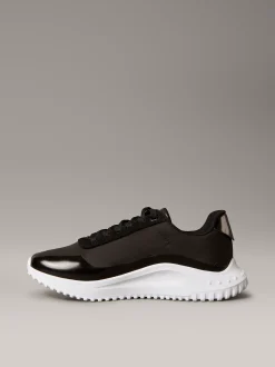 Calvin Klein Ultraleichte Sneakers mit verspiegelter silberner Lasche^Damen SneakerFrisch Eingetroffen