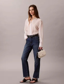 Calvin Klein Umhängetasche aus Baumwoll-Canvas mit Tragegriff^Damen Umhängetaschen|Taschen