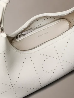 Calvin Klein Umhängetasche mit perforiertem Emblem-Logo^Damen SchultertaschenFrisch Eingetroffen|Taschen