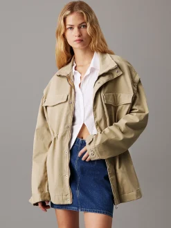 Calvin Klein Unisex 2-in-1-Jacke aus Baumwoll-Twill^Damen JackenFrisch Eingetroffen|JackenFrisch Eingetroffen