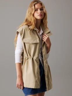 Calvin Klein Unisex 2-in-1-Jacke aus Baumwoll-Twill^Damen JackenFrisch Eingetroffen|JackenFrisch Eingetroffen