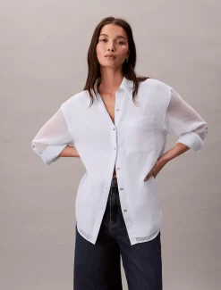 Calvin Klein Utility Tunika mit gerollten Ärmeln^Damen Hemden & Blusen
