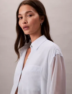 Calvin Klein Utility Tunika mit gerollten Ärmeln^Damen Hemden & Blusen