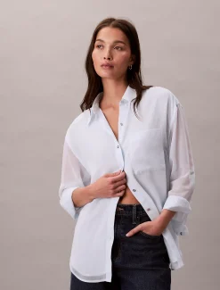 Calvin Klein Utility Tunika mit gerollten Ärmeln^Damen Hemden & Blusen