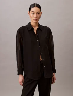 Calvin Klein Utility Tunika mit gerollten Ärmeln^Damen Hemden & Blusen