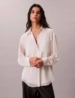 Calvin Klein Utility Tunika mit gerollten Ärmeln^Damen Hemden & Blusen