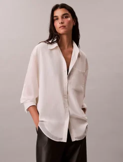 Calvin Klein Utility Tunika mit gerollten Ärmeln^Damen Hemden & Blusen