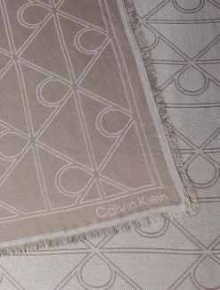 Calvin Klein Viereckiger Schal mit durchgehendem Emblem-Logo^Damen Schals & Handschuhe