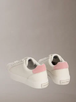 Calvin Klein Violette – Sneakers aus weichem Leder mit Logoprägung^Damen SneakerFrisch Eingetroffen