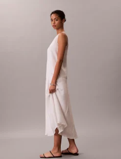 Calvin Klein Voile-Maxikleid in A-Linie^Damen Kleider & Röcke