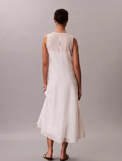 Calvin Klein Voile-Maxikleid in A-Linie^Damen Kleider & Röcke