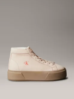 Calvin Klein Warme High Top Sneakers mit Plateausohle aus Leder^Damen SneakerFrisch Eingetroffen