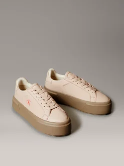 Calvin Klein Warme Plateau-Sneakers aus Leder für den Winter^Damen SneakerFrisch Eingetroffen