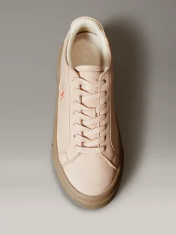 Calvin Klein Warme Plateau-Sneakers aus Leder für den Winter^Damen SneakerFrisch Eingetroffen
