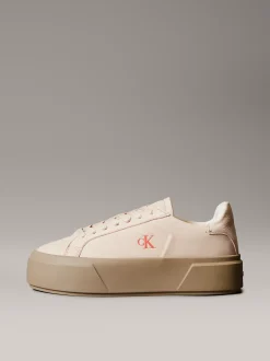 Calvin Klein Warme Plateau-Sneakers aus Leder für den Winter^Damen SneakerFrisch Eingetroffen