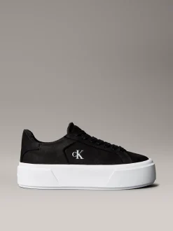 Calvin Klein Warme Plateau-Sneakers aus Leder für den Winter^Damen SneakerFrisch Eingetroffen