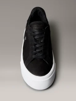 Calvin Klein Warme Plateau-Sneakers aus Leder für den Winter^Damen SneakerFrisch Eingetroffen