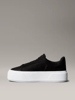 Calvin Klein Warme Plateau-Sneakers aus Leder für den Winter^Damen SneakerFrisch Eingetroffen