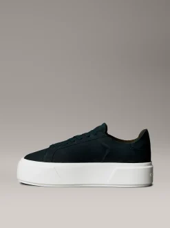 Calvin Klein Warme Plateau-Sneakers aus Leder für den Winter^Damen SneakerFrisch Eingetroffen