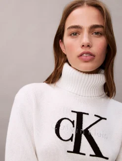 Calvin Klein Weicher Pullover aus Chenille mit Rollkragen^Damen Strickdesigns