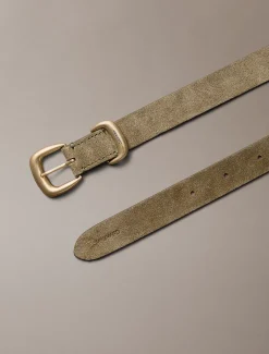 Calvin Klein Weicher Wildleder-Gürtel mit klobiger Metallschnalle^Damen Gürtel