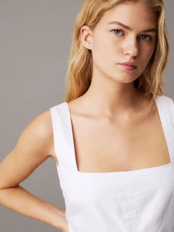 Calvin Klein Weiches Baumwoll-Leinen-Minikleid^Damen Kleider & Röcke