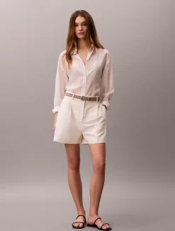 Calvin Klein Weiches Voile-Hemd mit gedrehter Rückenpartie^Damen Hemden & Blusen|T-shirts & Tops