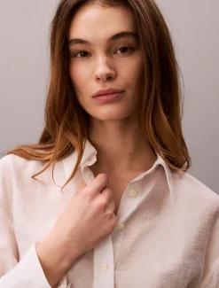 Calvin Klein Weiches Voile-Hemd mit gedrehter Rückenpartie^Damen Hemden & Blusen|T-shirts & Tops