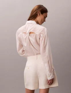 Calvin Klein Weiches Voile-Hemd mit gedrehter Rückenpartie^Damen Hemden & Blusen|T-shirts & Tops