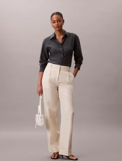 Calvin Klein Weiches Voile-Hemd mit gedrehter Rückenpartie^Damen T-shirts & Tops|Hemden & Blusen