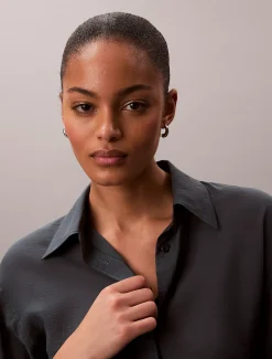 Calvin Klein Weiches Voile-Hemd mit gedrehter Rückenpartie^Damen T-shirts & Tops|Hemden & Blusen