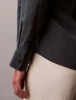 Calvin Klein Weiches Voile-Hemd mit gedrehter Rückenpartie^Damen T-shirts & Tops|Hemden & Blusen