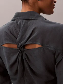 Calvin Klein Weiches Voile-Hemd mit gedrehter Rückenpartie^Damen T-shirts & Tops|Hemden & Blusen