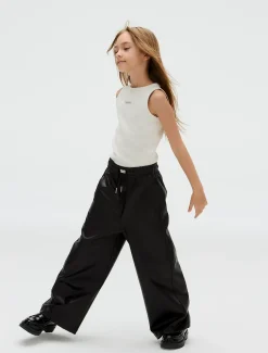 Calvin Klein Weite Hose aus Kunstleder^Kinder Hosen & Shorts|Kleidung