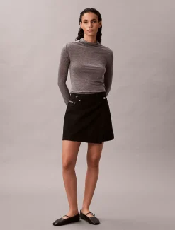 Calvin Klein Wickel-Minirock aus Denim^Damen Kleider & Röcke