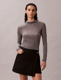 Calvin Klein Wickel-Minirock aus Denim^Damen Kleider & Röcke