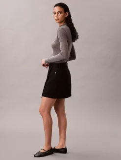 Calvin Klein Wickel-Minirock aus Denim^Damen Kleider & Röcke