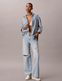 Calvin Klein Wide Leg Distressed Jeans^Damen Passform-guide Für Denims|High Rise Skinny