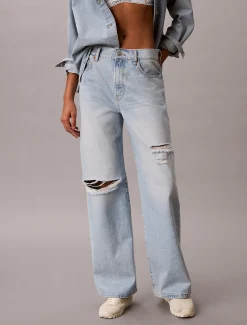 Calvin Klein Wide Leg Distressed Jeans^Damen Passform-guide Für Denims|High Rise Skinny