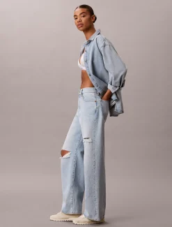 Calvin Klein Wide Leg Distressed Jeans^Damen Passform-guide Für Denims|High Rise Skinny
