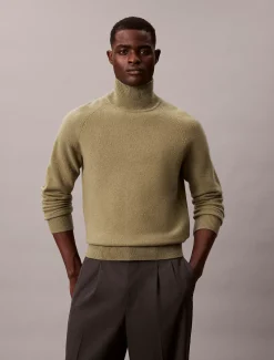 Calvin Klein Woll-Pullover mit hohem Stehkragen^Herren Strickdesigns
