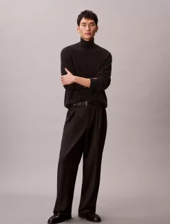 Calvin Klein Woll-Pullover mit hohem Stehkragen^Herren Strickdesigns