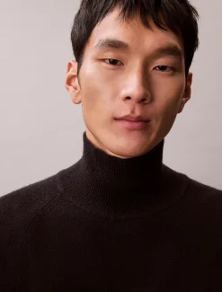 Calvin Klein Woll-Pullover mit hohem Stehkragen^Herren Strickdesigns