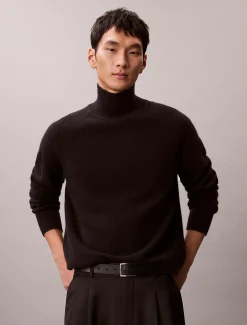 Calvin Klein Woll-Pullover mit hohem Stehkragen^Herren Strickdesigns