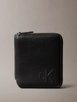 Calvin Klein Zweifach faltbares Leder-Portemonnaie mit Reißverschluss^Herren Geldbörsen & Kartenetuis