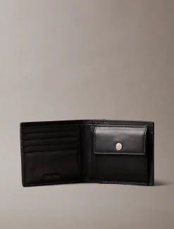 Calvin Klein Zweifach faltbares Portemonnaie mit durchgehendem Emblem-Logo und Münzfach^Herren Geldbörsen & Kartenetuis