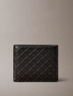 Calvin Klein Zweifach faltbares Portemonnaie mit Münzfach und geprägtem, durchgehendem Monogramm^Herren Geldbörsen & Kartenetuis